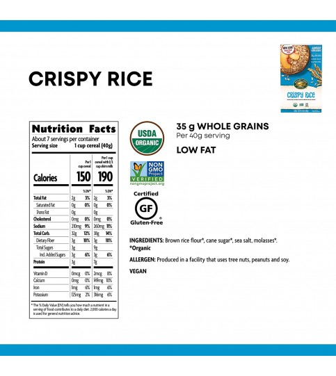 Nature's Path Whole Grain Crispy Rice Cereal (12x10 Oz)