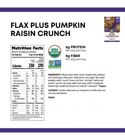 Nature's Path Flax Plus Pumpkin Crunch Cereal (12x12.35 Oz)