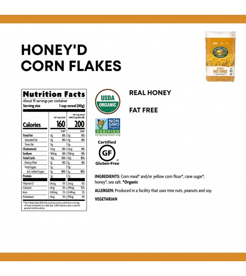 Nature's Path Honey'd Corn Flake Cereal (6x26.4 Oz)