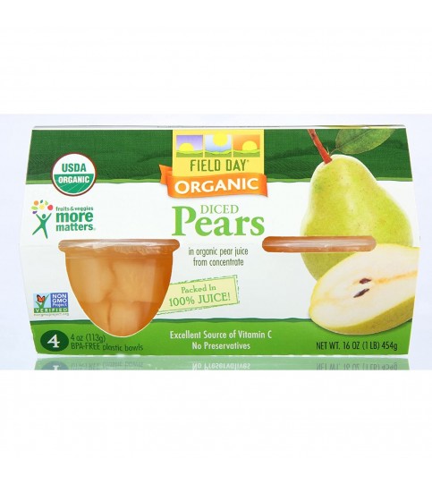 Field Day Organic Diced Pear Cups (6x4PK )