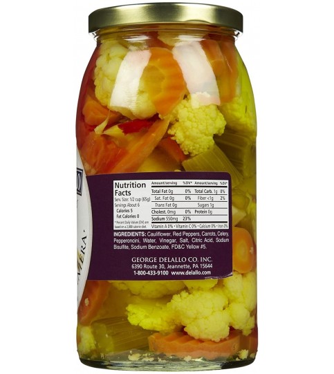 De Lallo Mild Giardinera (6x25.5 Oz)