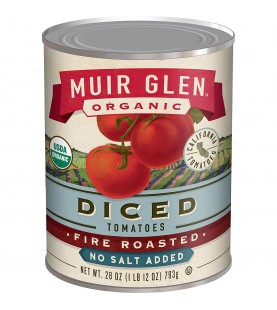 Muir Glen Diced Fire Roasted Tomato No Salt (12x14.5 Oz)