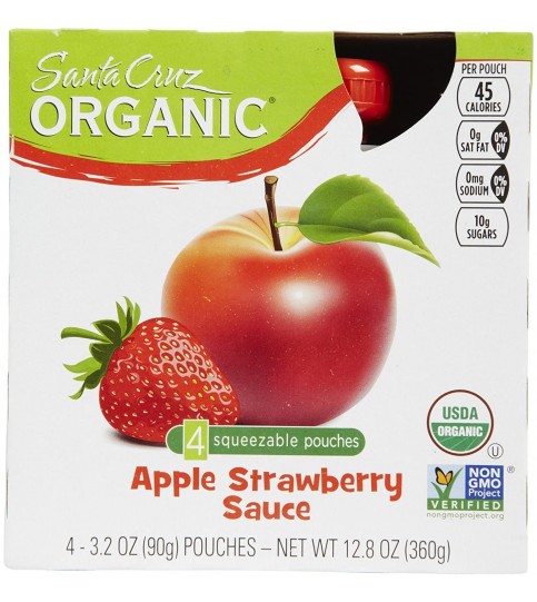 Santa Cruz Organic Apple Strawberry Sauce (6X4 Ct)