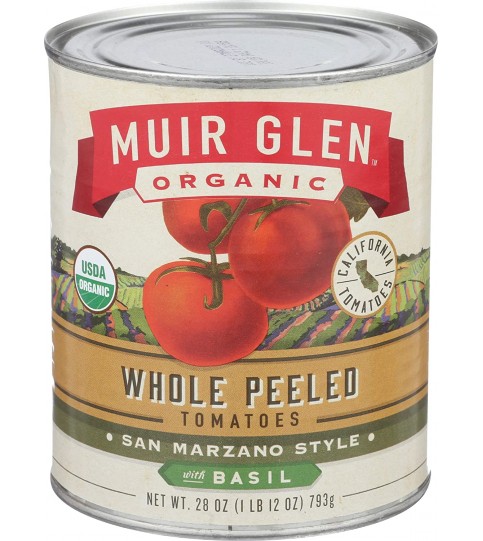 Muir Glen Whole Pls Tomato With Basil (12x28 Oz)