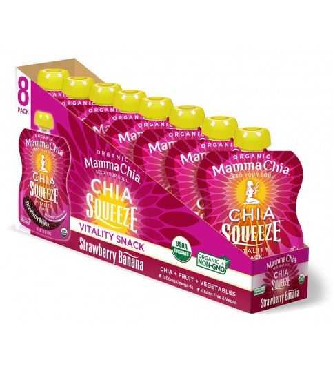 Mamma Chia Organic Chia Squeeze Strawberry Banana (16x3.5 OZ)