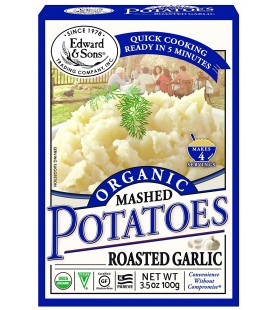 Edward & Sons Organic Mashed Potatoes Roasted Garlic, 3.5 Ounce Boxes (Pack of 6)