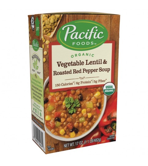 Pacific Natural Foods Veg Lnt/RdPepper Sp (12x17OZ )