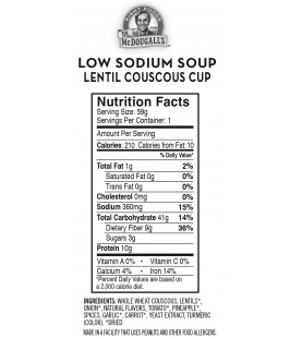 Dr. Mcdougall's Lentil Cous Soup Ls (6x2.1OZ )